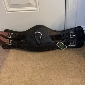 Devoucoux Black Leather Horse Girth